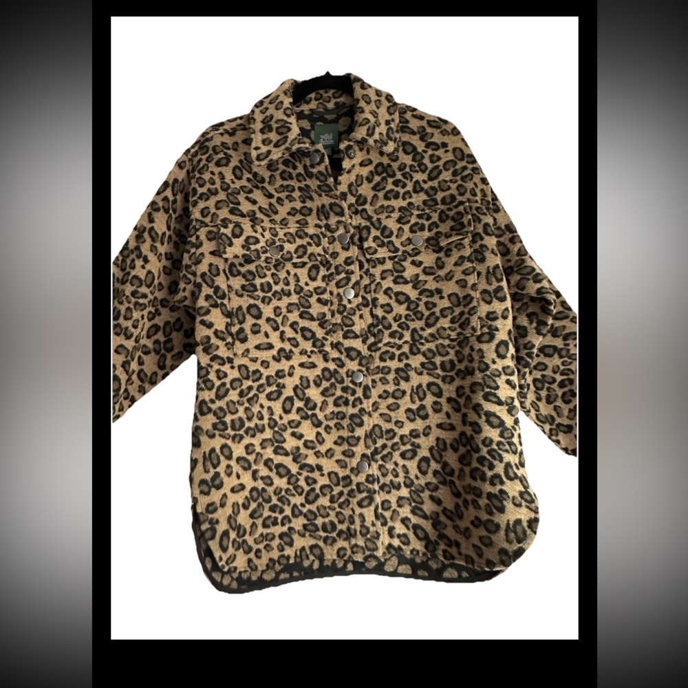 Wild Fable Women’s Tan and Black Leopard Teddy Jacket Sz XS